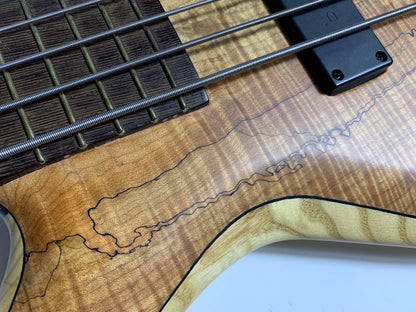 MTD Michael Tobias Designs Through Neck TN 535–24 Bass Kingston New York USA Five String Spalted Maple Bartolini Pickups