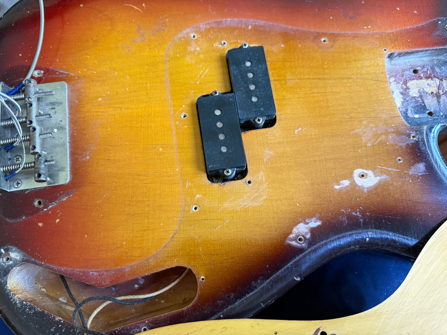 1959 Fender Precision Bass Anodized Gold Guard Sunburst 100% Original Vintage Maple Neck