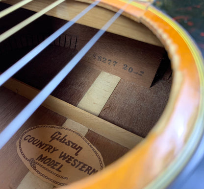 1959 Gibson Country & Western Vintage Acoustic Dreadnought Guitar SJN Southern Jumbo Natural Slope Shoulder