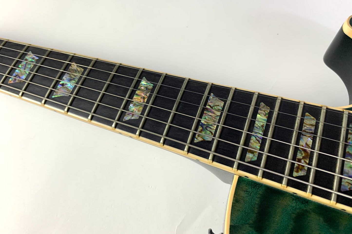 2004 Gibson Custom Shop Les Paul Elegant INSANE QUILT TOP! Peacock Green, Abalone Inlays, Ebony Board!