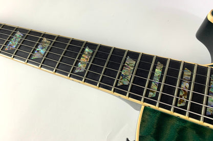 2004 Gibson Custom Shop Les Paul Elegant INSANE QUILT TOP! Peacock Green, Abalone Inlays, Ebony Board!