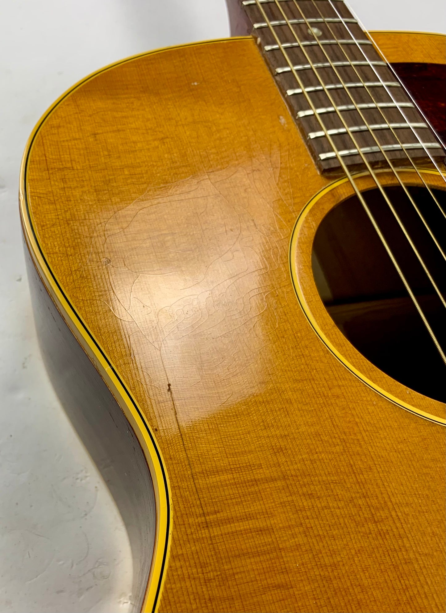 1966 Gibson B-25 N Natural Small Body Acoustic Guitar PROJECT w Original Chipboard Case