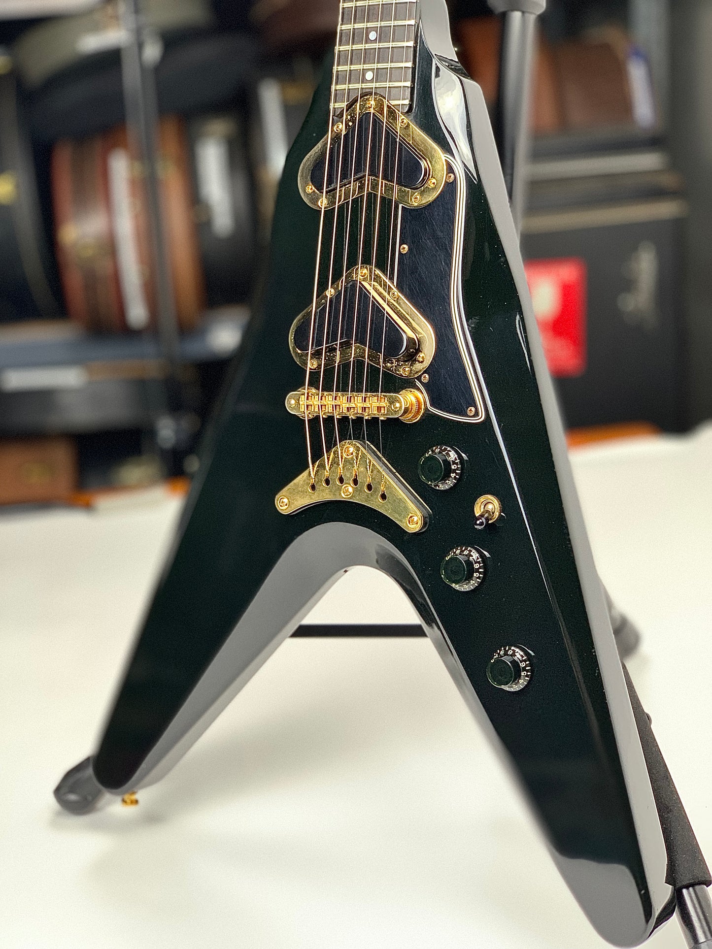 1981  Gibson Flying V2 II 1979 - 1982 Ebony Black Boomerang Pickups Rare V Vintage