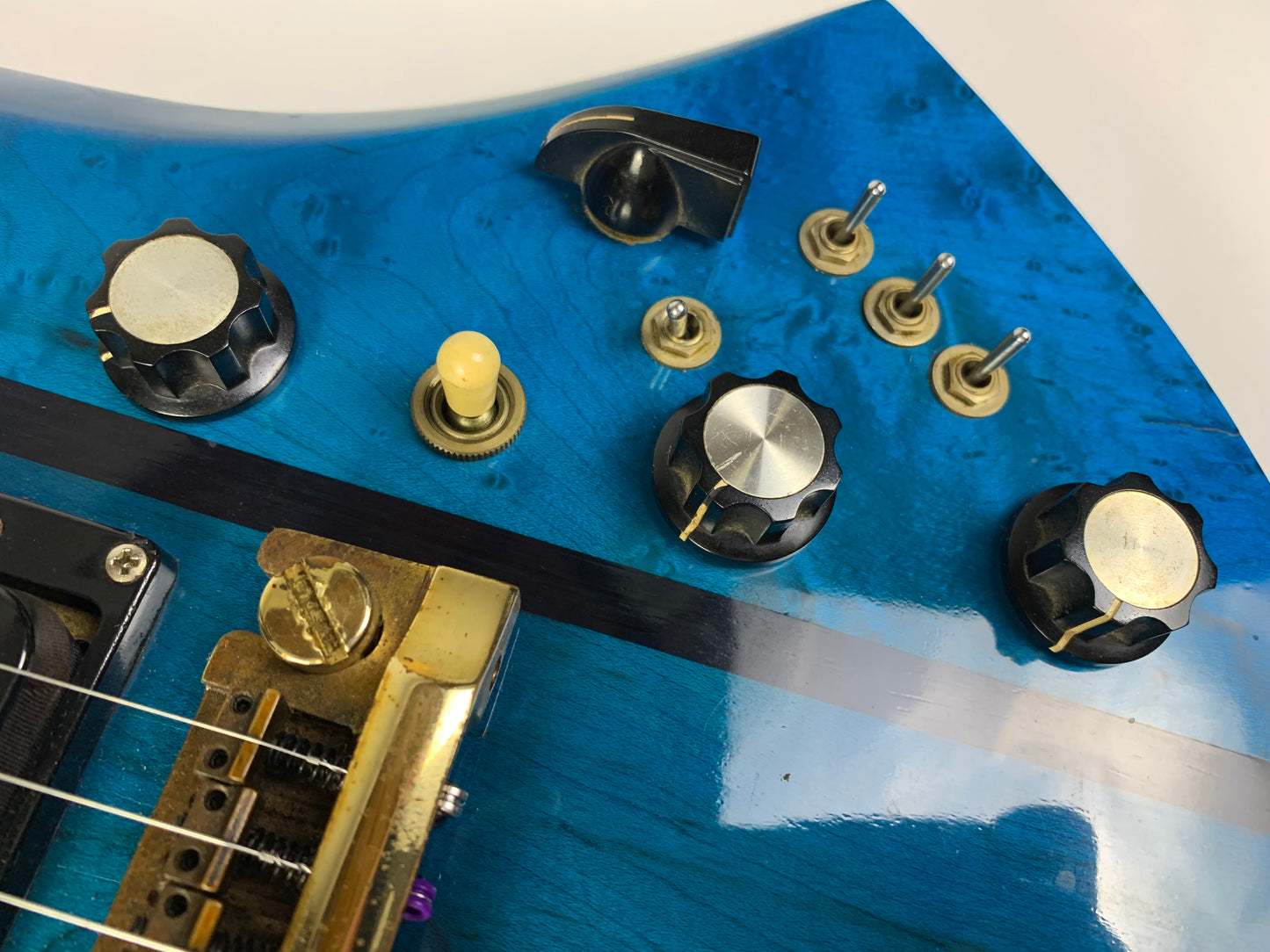 1980 BC Rich USA Mockingbird Transparent Blue Flamed Maple w Original Case