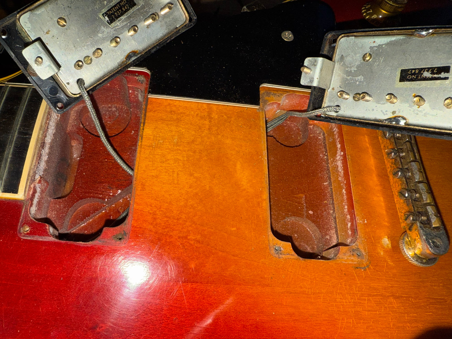 1973 Gibson Les Paul Custom Cherry Sunburst Vintage LP w Original Case Patent Sticker Humbuckers