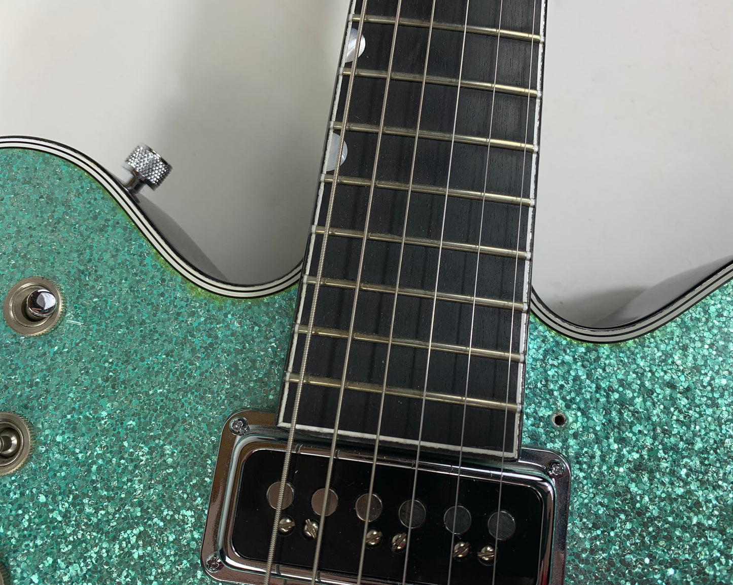 2015 Gretsch USA Custom Shop STEPHEN STERN G6136-CS DC Double Cut White Falcon Turquoise Sparkle 3-Pickup ONE-OFF!