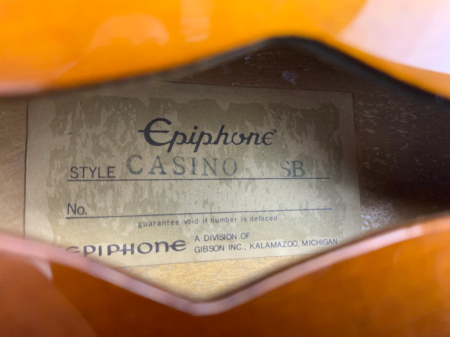 1982 Epiphone Japan Casino Vintage Reissue Sunburst - MIJ Matsumoku Pre-Elitist