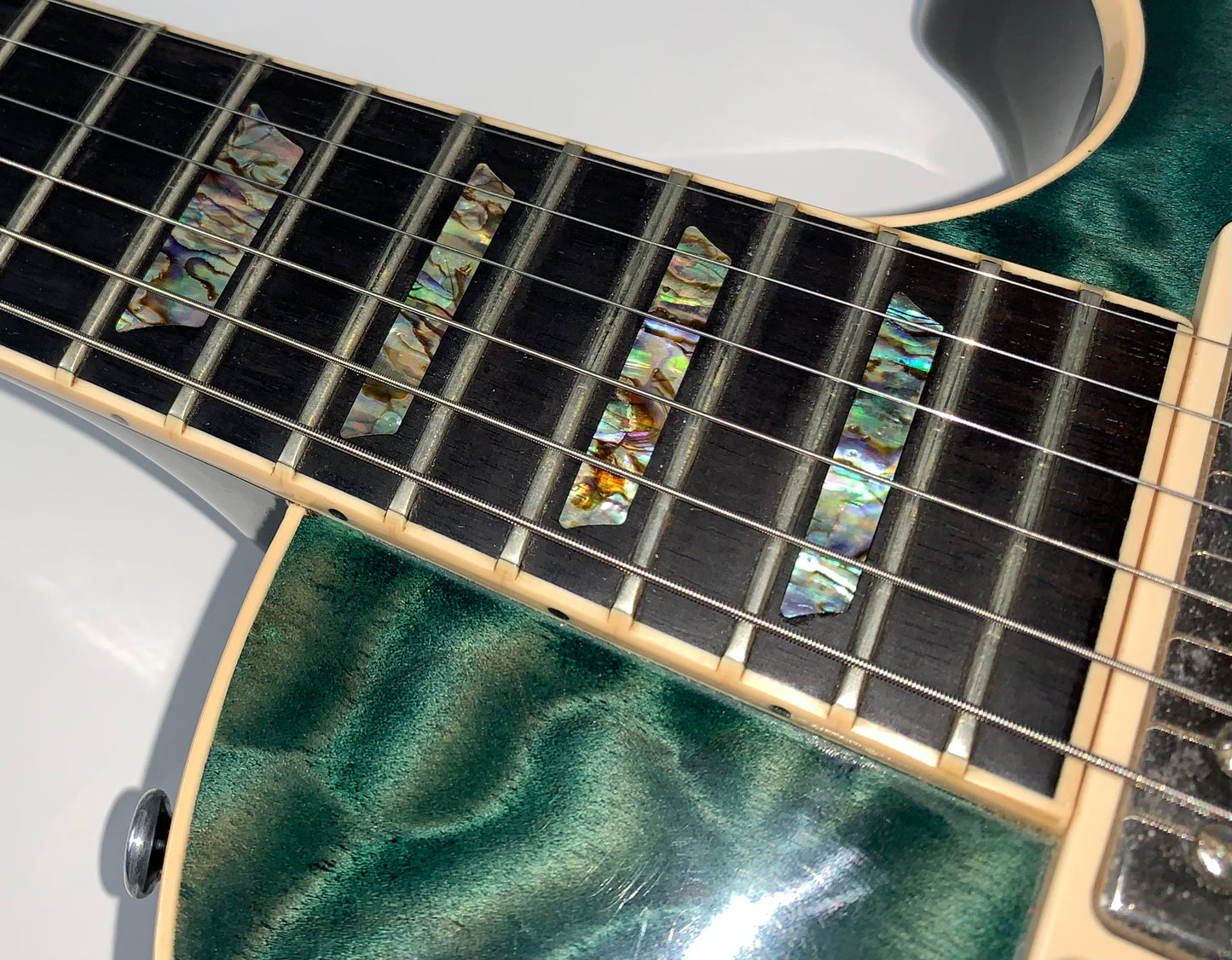 2004 Gibson Custom Shop Les Paul Elegant INSANE QUILT TOP! Peacock Green, Abalone Inlays, Ebony Board!