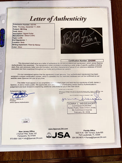 2004 Gibson BB King Lucille ES-355 Ebony Black SIGNED AUTOGRAPHED by the Blues Legend JSA Authenticated!
