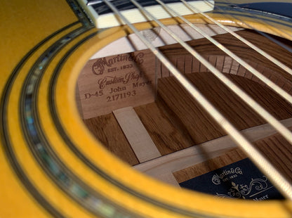 2018 Martin Custom Shop John Mayer D-45 Signature Model Signed Guatemalan Rosewood Engelmann Spruce