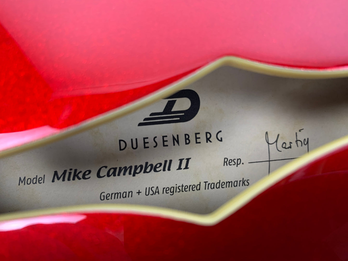 2022 Duesenberg Mike Campbell II Signature Model Double Cut Red w Racing Stripe