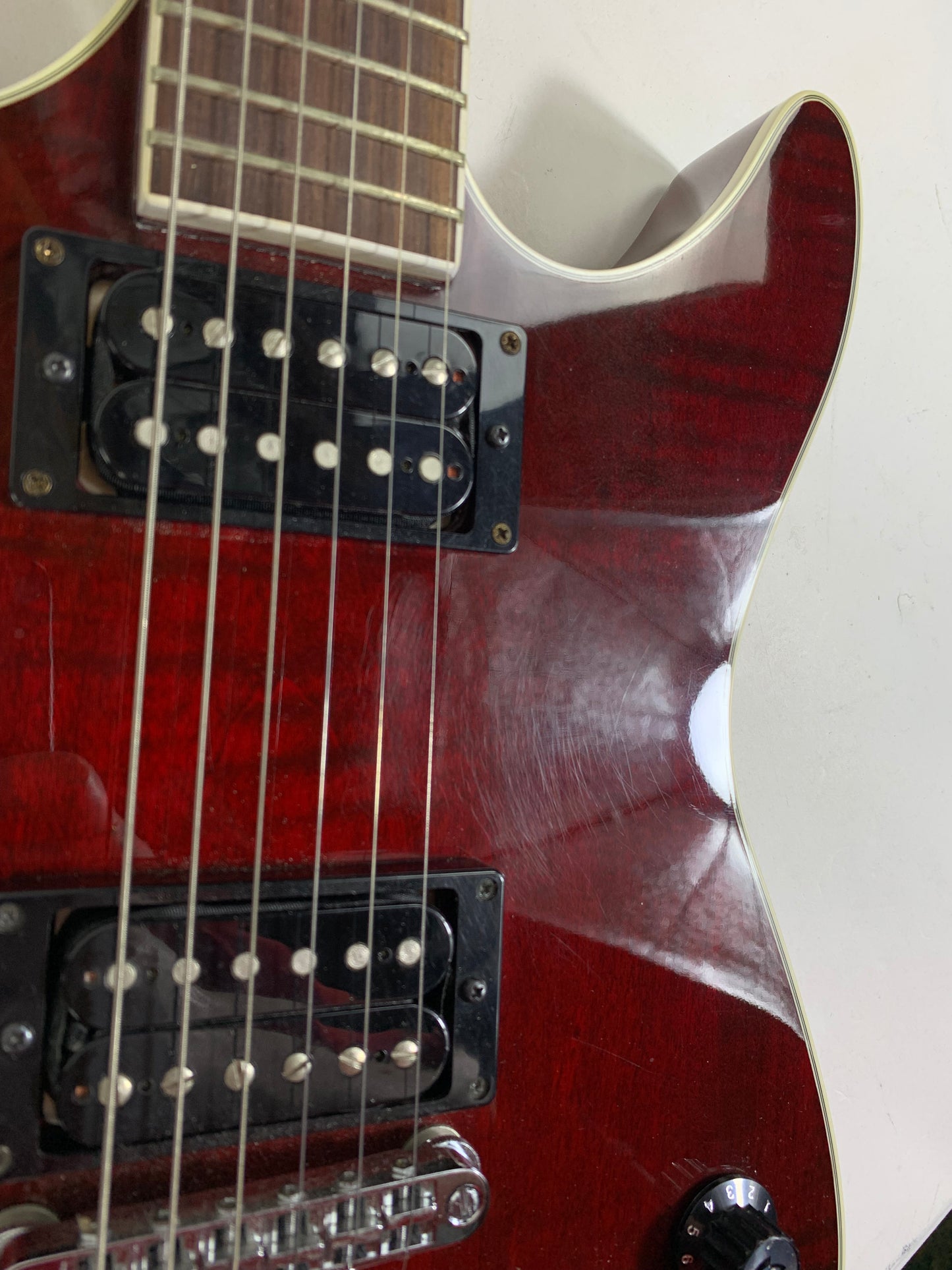 1997 Guild USA Crossroads Slash Double Neck Guitar Transparent Red Custom Shop