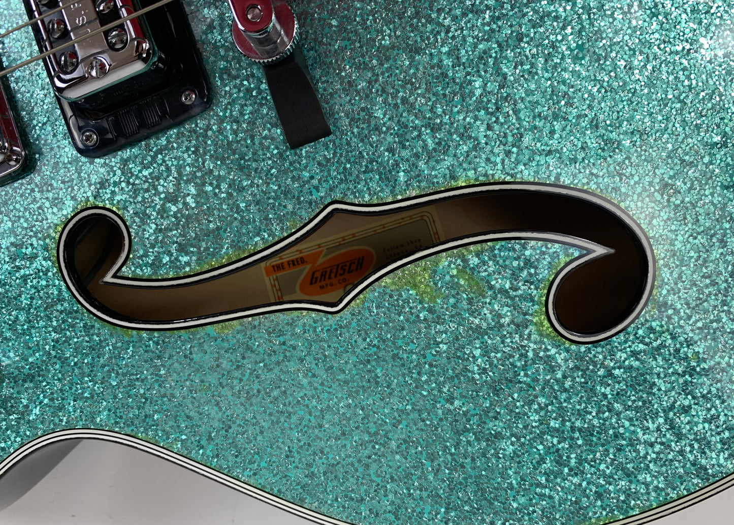 2015 Gretsch USA Custom Shop STEPHEN STERN G6136-CS DC Double Cut White Falcon Turquoise Sparkle 3-Pickup ONE-OFF!