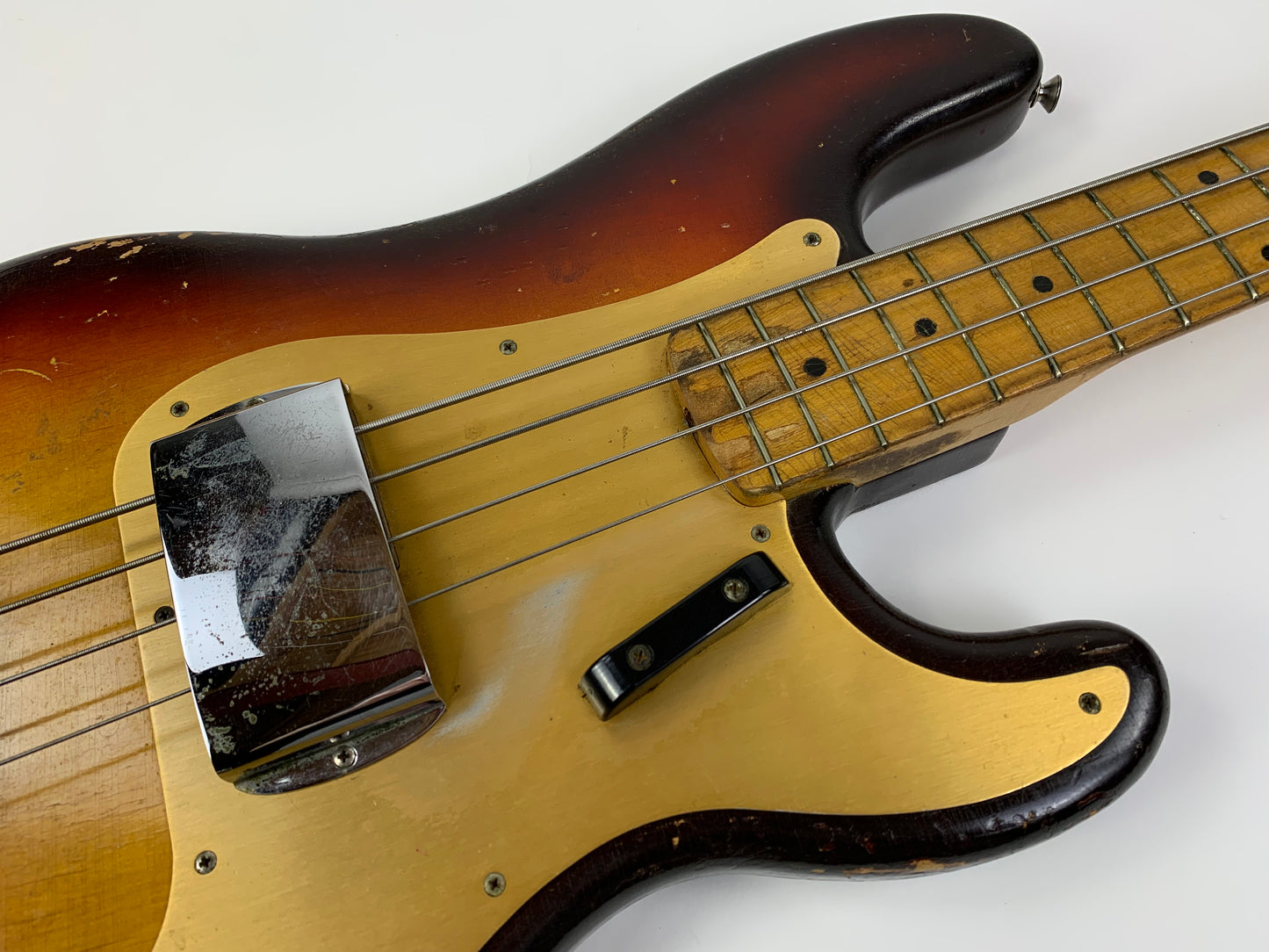 1959 Fender Precision Bass Anodized Gold Guard Sunburst 100% Original Vintage Maple Neck