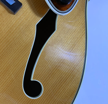 2005 Mark Campellone Deluxe Series 17 Inch Fine Archtop Guitar w Floating Pickup Natural Finish Made In USA