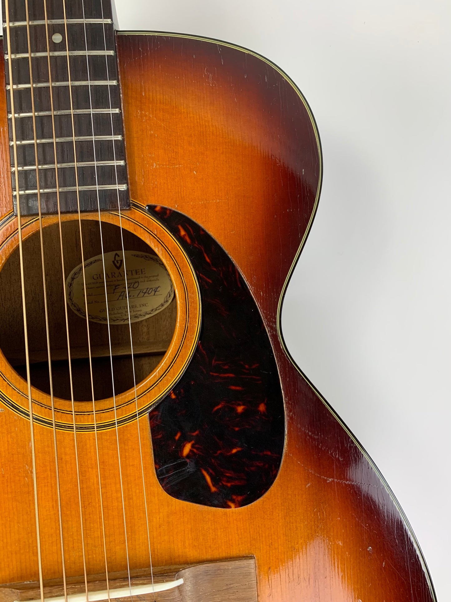 1966 Guild F-20 Small Body Sunburst | Hoboken Factory Vintage Guitar Acoustic Guitar