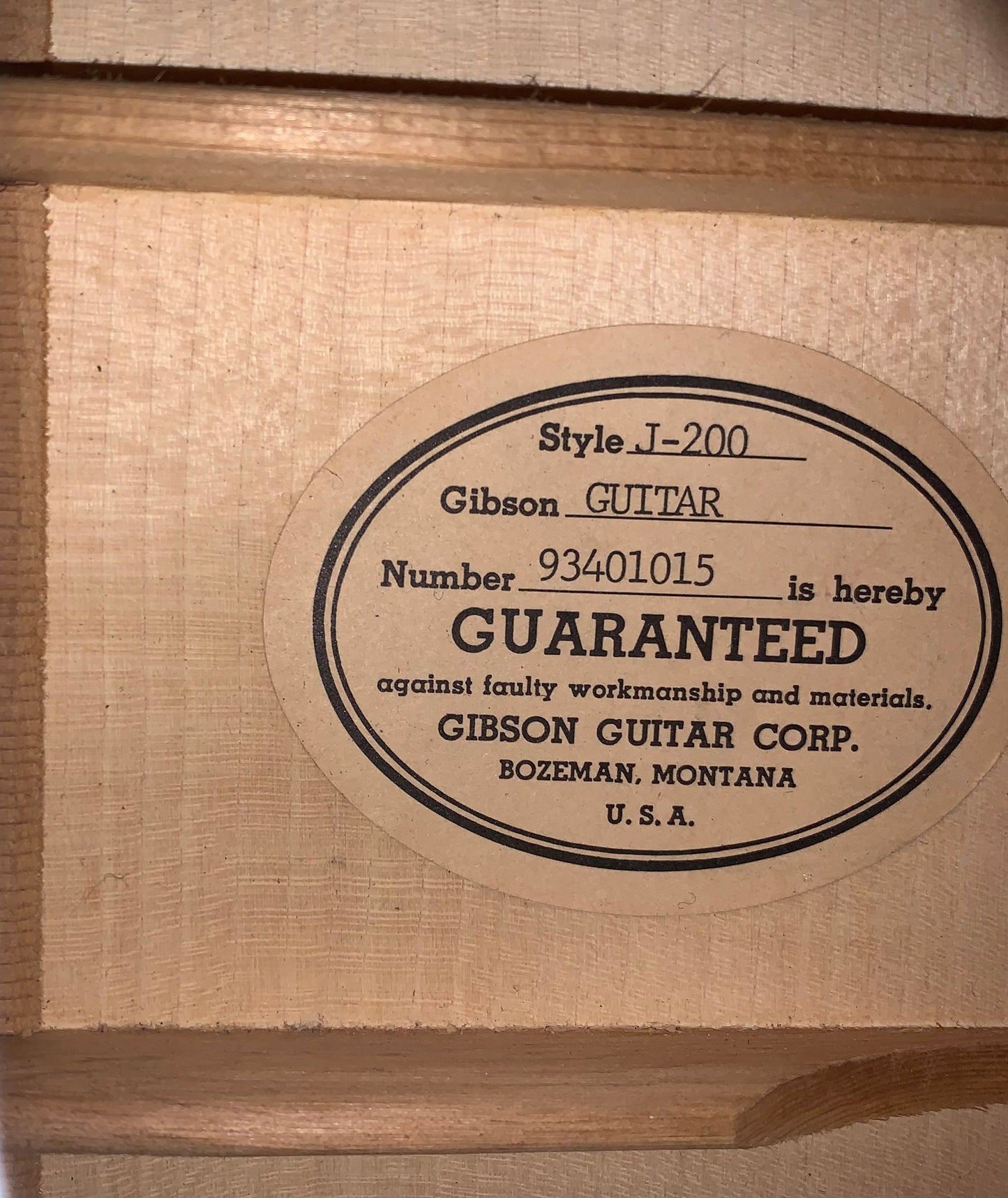 1991 Gibson Montana SJ-200 Jumbo Acoustic Electric Guitar J200 E Sunburst