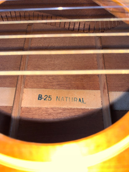 1966 Gibson B-25 N Natural Small Body Acoustic Guitar PROJECT w Original Chipboard Case