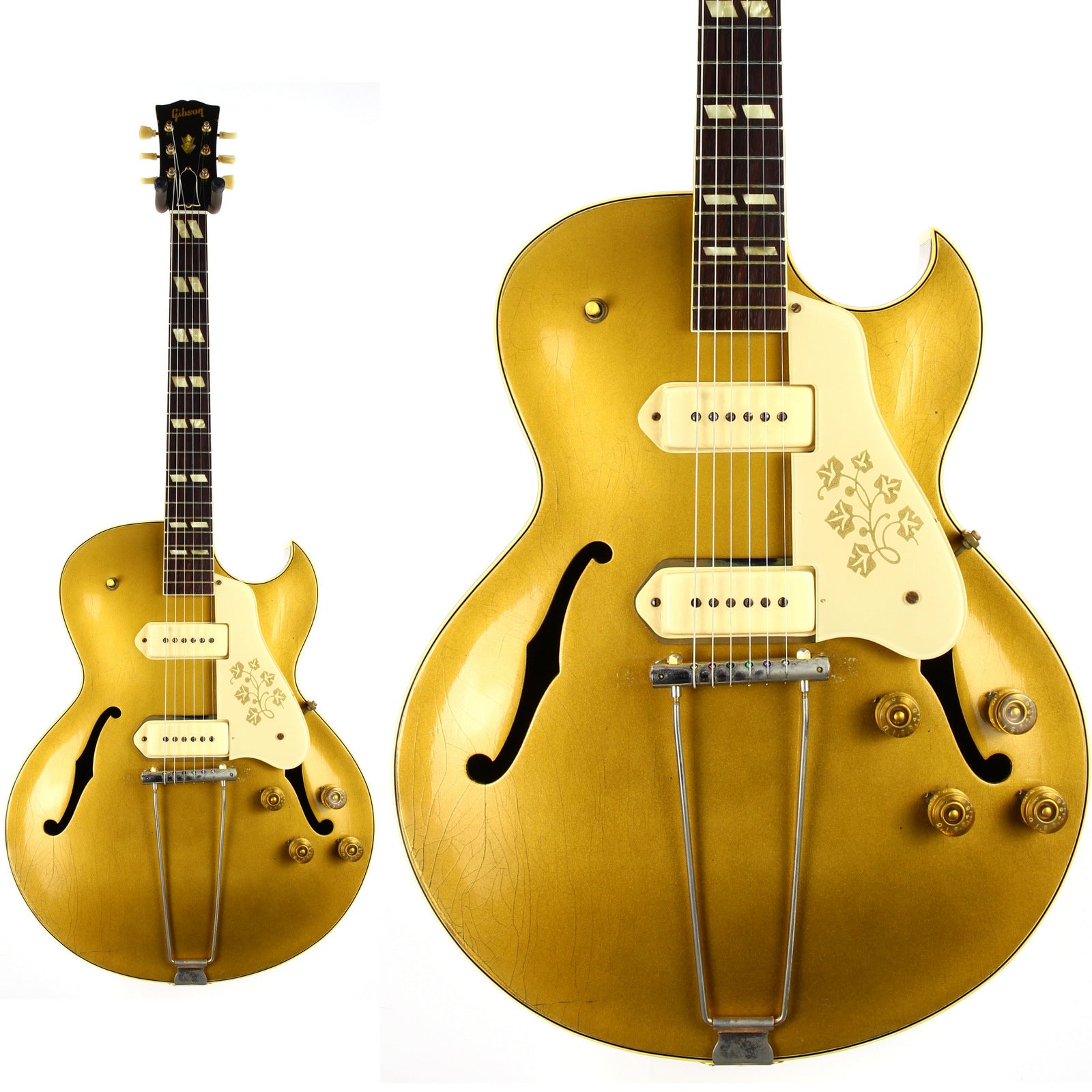 1952 Gibson ES-295 ALL GOLD | 2 P-90 Pickups, Vintage Archtop Jazz Electric Guitar | Scotty Moore, Early Elvis Presley, ES-175D 1959