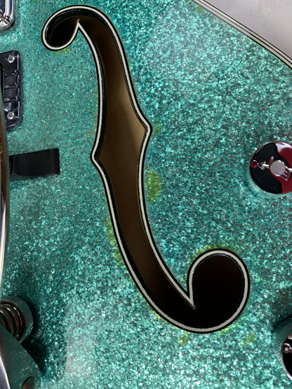 2015 Gretsch USA Custom Shop STEPHEN STERN G6136-CS DC Double Cut White Falcon Turquoise Sparkle 3-Pickup ONE-OFF!