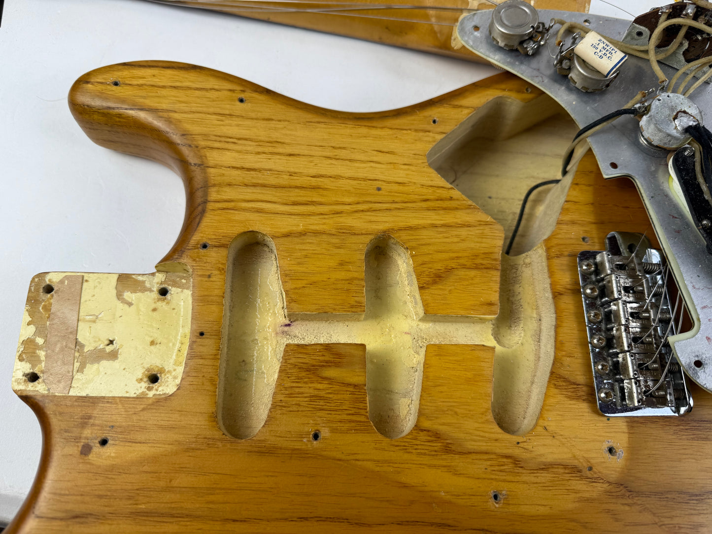 1960 Fender Stratocaster Ash Body Slab Board | Vintage Strat w Original Hard Case, Blond