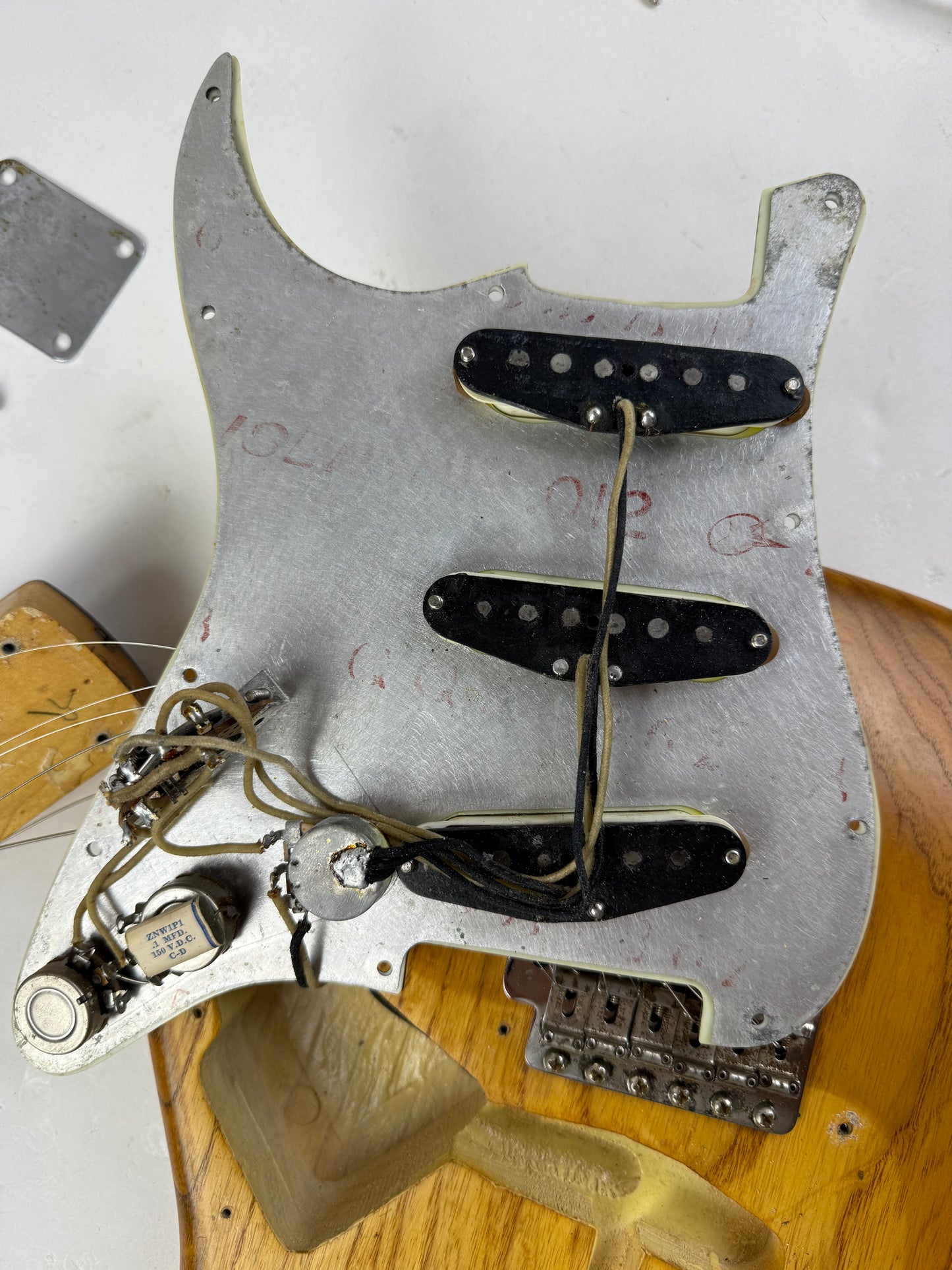 1960 Fender Stratocaster Ash Body Slab Board | Vintage Strat w Original Hard Case, Blond