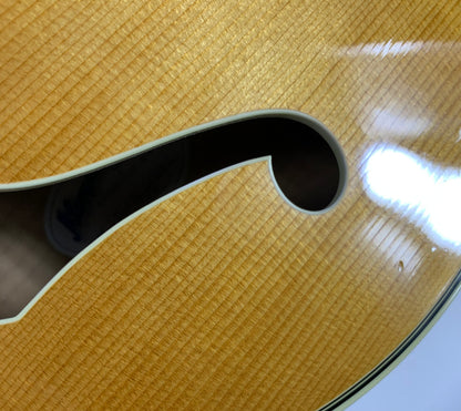 2005 Mark Campellone Deluxe Series 17 Inch Fine Archtop Guitar w Floating Pickup Natural Finish Made In USA