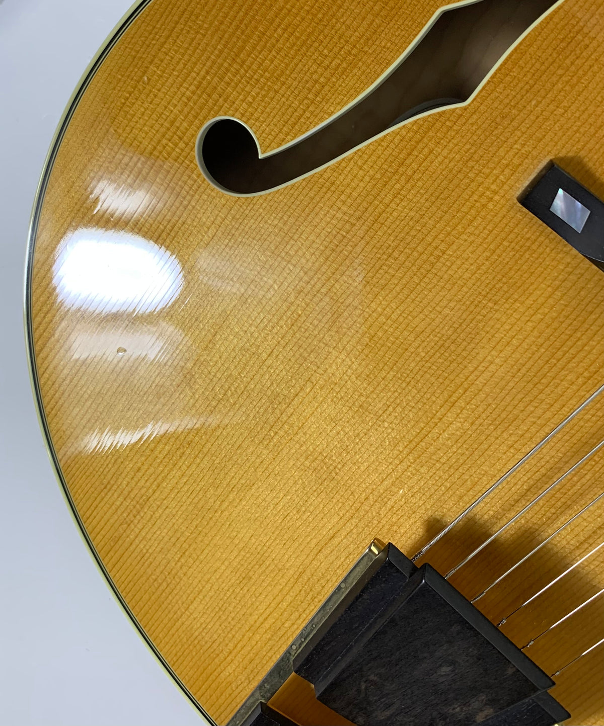 2005 Mark Campellone Deluxe Series 17 Inch Fine Archtop Guitar w Floating Pickup Natural Finish Made In USA