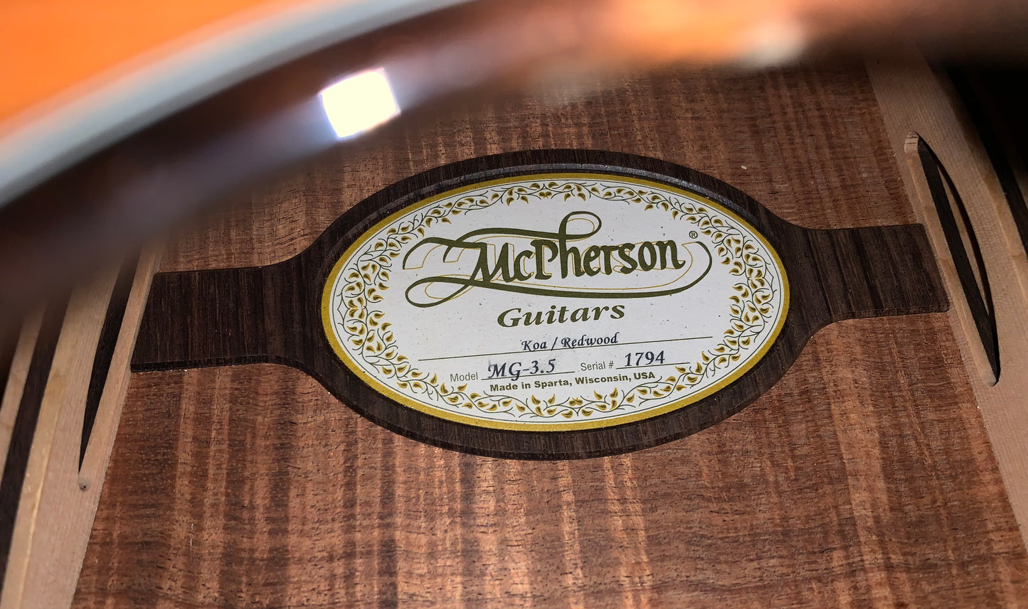 2011 McPherson MG-3.5 Guitar Redwood Top Flamed KOA Back and Sides Acoustic Guitar | LR baggs RTSII