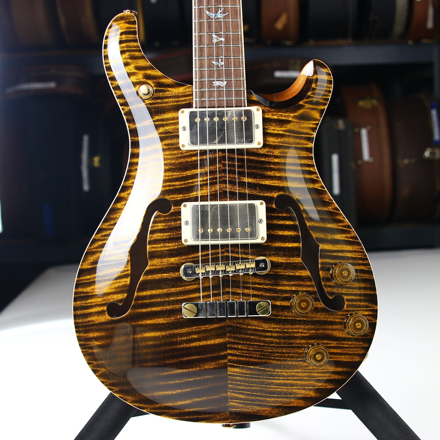 2024 PRS Wood Library McCarty 594 Hollowbody II Brazilian Rosewood Yellow Tiger 10 Top