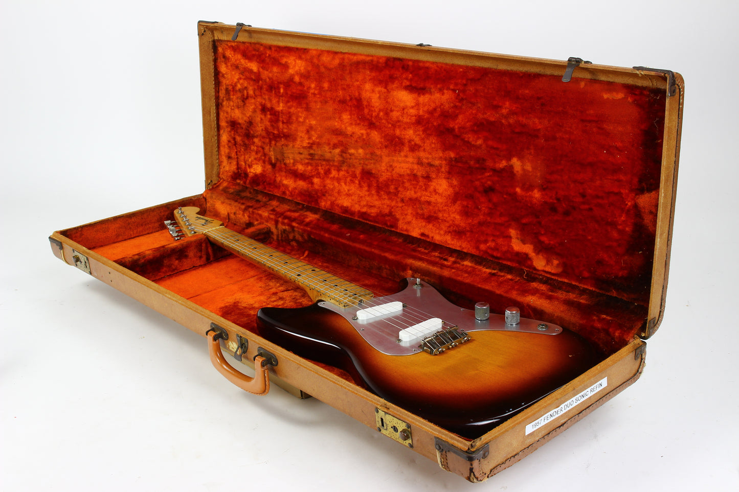 1957 Fender Duo Sonic Vintage Guitar w Original Case | Birdseye Maple Neck!