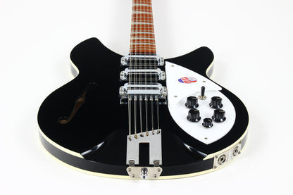 2017 Rickenbacker 1993 Plus Jetglo Black 12 String Electric Guitar 3 Toaster Pickups