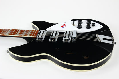 2017 Rickenbacker 1993 Plus Jetglo Black 12 String Electric Guitar 3 Toaster Pickups