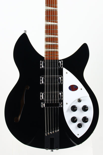 2017 Rickenbacker 1993 Plus Jetglo Black 12 String Electric Guitar 3 Toaster Pickups