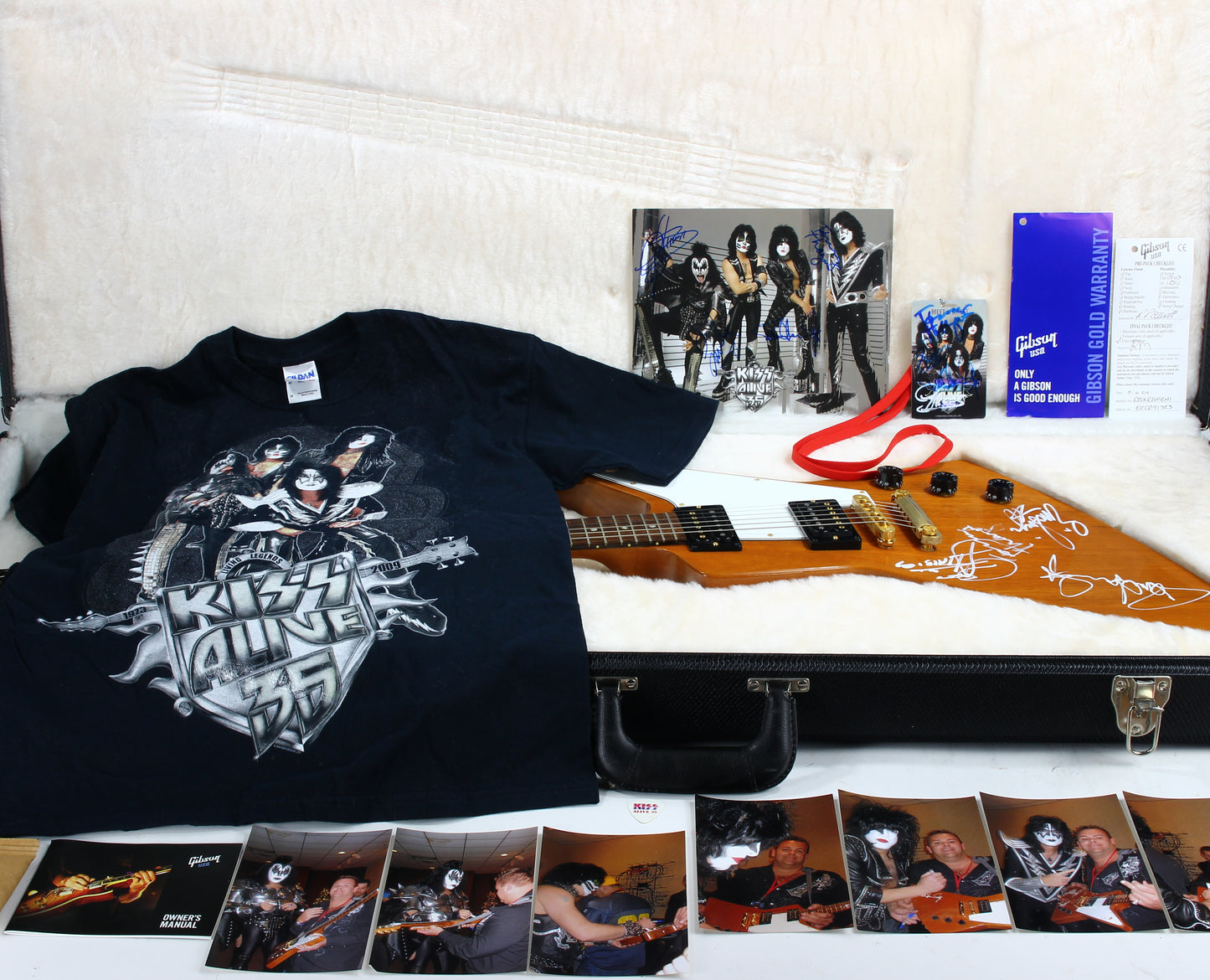 SIGNED BY KISS! 2009 Gibson '76 Reissue Explorer - Paul Stanley, Gene Simmons, Tommy Thayer, Eric Singer Autographs - Kiss Alive 35 Tour!