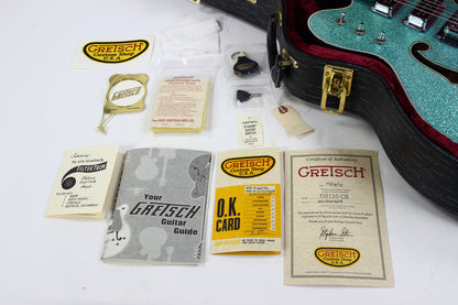 2015 Gretsch USA Custom Shop STEPHEN STERN G6136-CS DC Double Cut White Falcon Turquoise Sparkle 3-Pickup ONE-OFF!