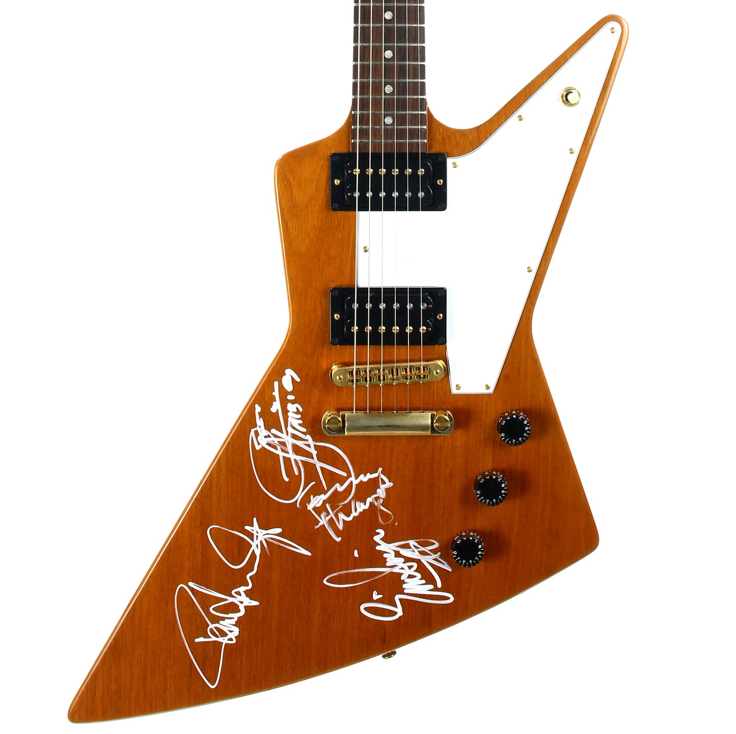 SIGNED BY KISS! 2009 Gibson '76 Reissue Explorer - Paul Stanley, Gene Simmons, Tommy Thayer, Eric Singer Autographs - Kiss Alive 35 Tour!