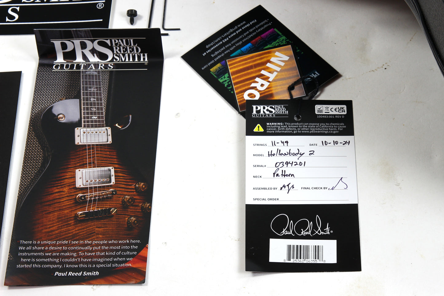 2024 PRS Hollowbody II Piezo w Great Top & Back 5815 LT's