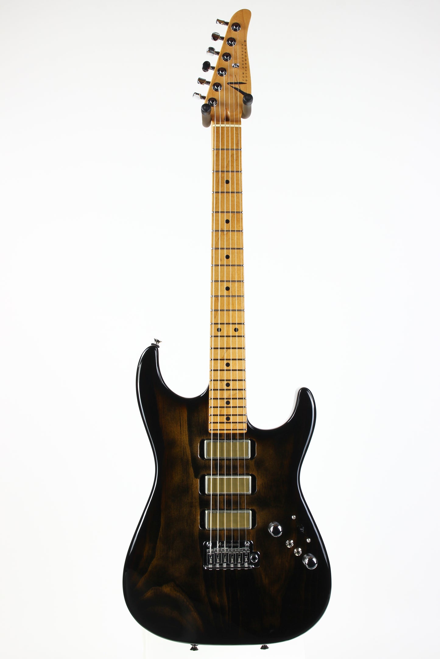 2022 Tom Anderson USA Pro AM Rustic Brown Burst Roasted Pine 3 Gold Foil Pickups