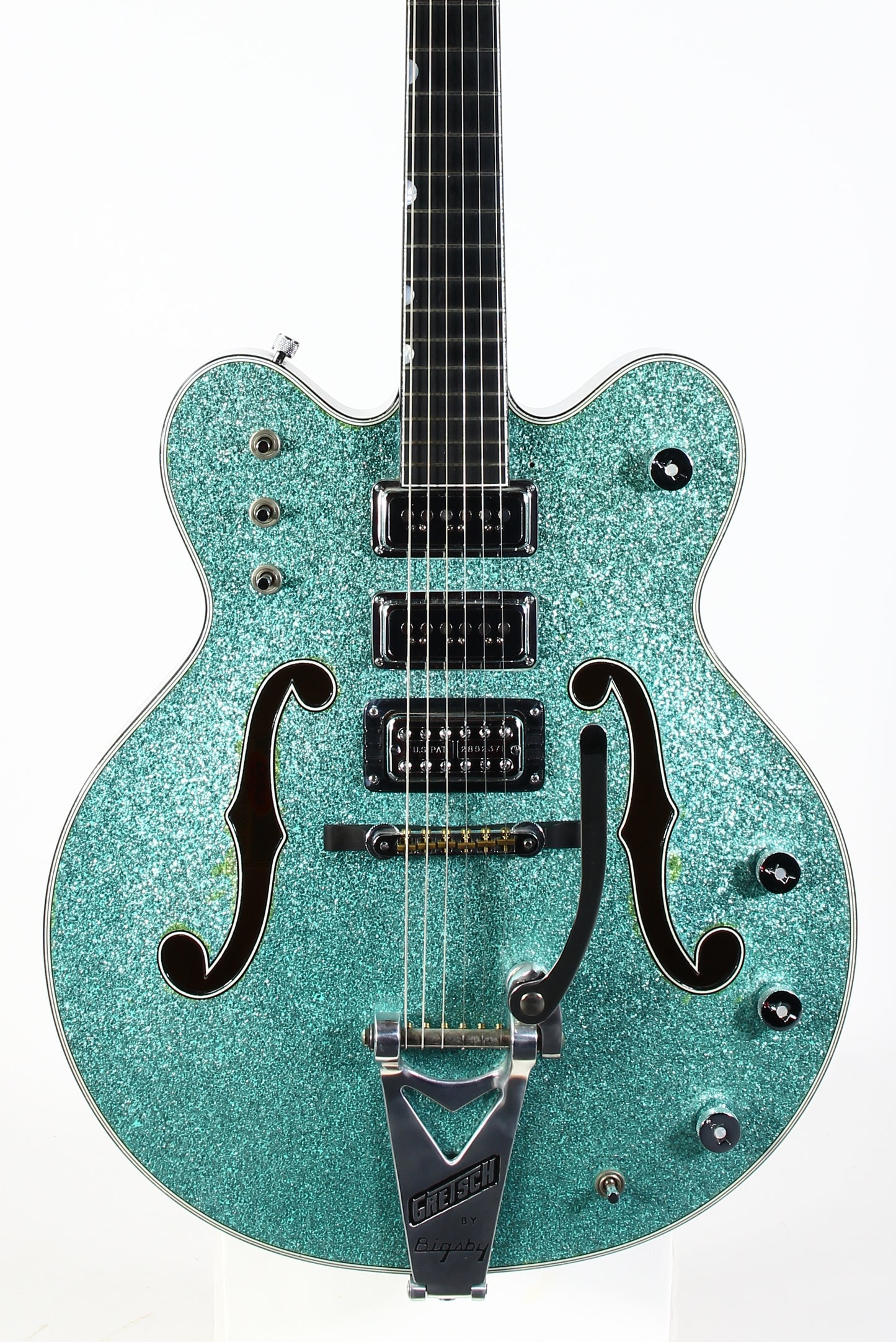 2015 Gretsch USA Custom Shop STEPHEN STERN G6136-CS DC Double Cut White Falcon Turquoise Sparkle 3-Pickup ONE-OFF!