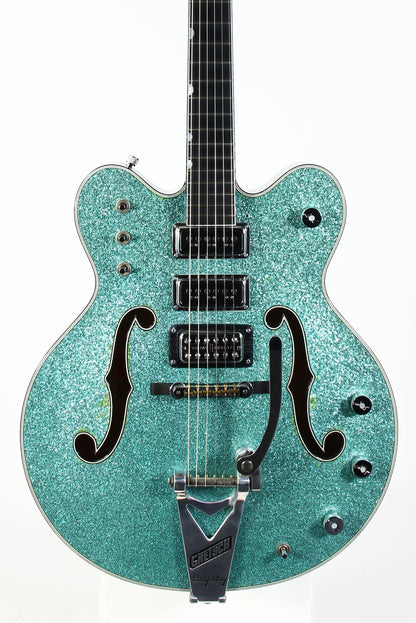 2015 Gretsch USA Custom Shop STEPHEN STERN G6136-CS DC Double Cut White Falcon Turquoise Sparkle 3-Pickup ONE-OFF!