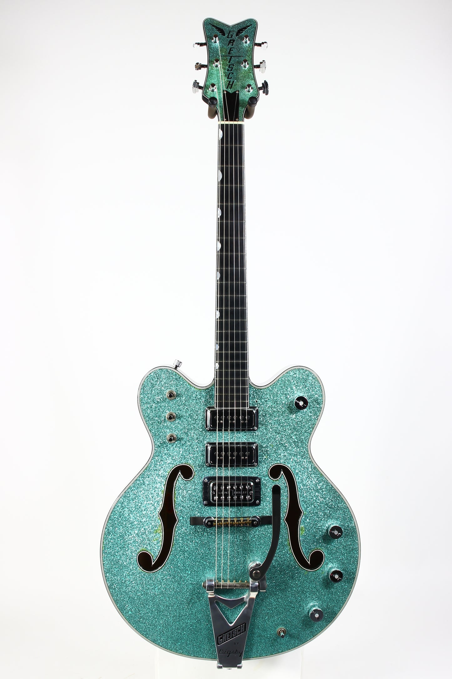 2015 Gretsch USA Custom Shop STEPHEN STERN G6136-CS DC Double Cut White Falcon Turquoise Sparkle 3-Pickup ONE-OFF!
