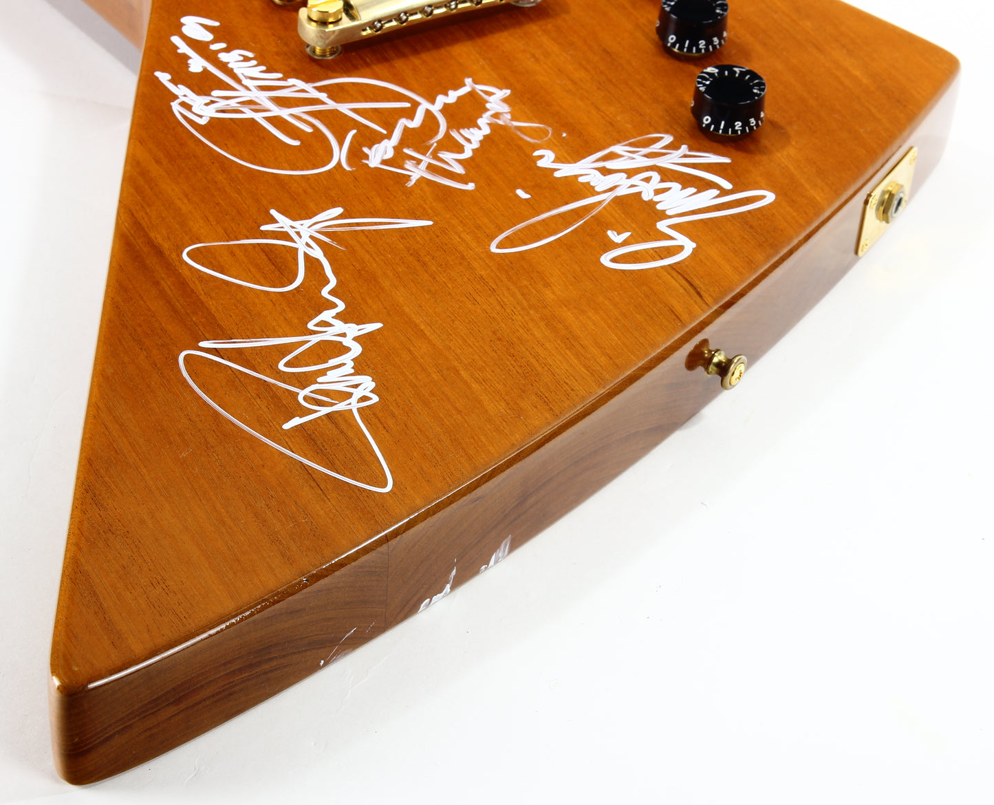 SIGNED BY KISS! 2009 Gibson '76 Reissue Explorer - Paul Stanley, Gene Simmons, Tommy Thayer, Eric Singer Autographs - Kiss Alive 35 Tour!