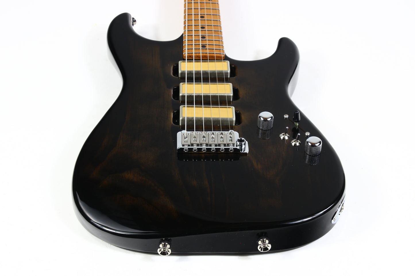 2022 Tom Anderson USA Pro AM Rustic Brown Burst Roasted Pine 3 Gold Foil Pickups