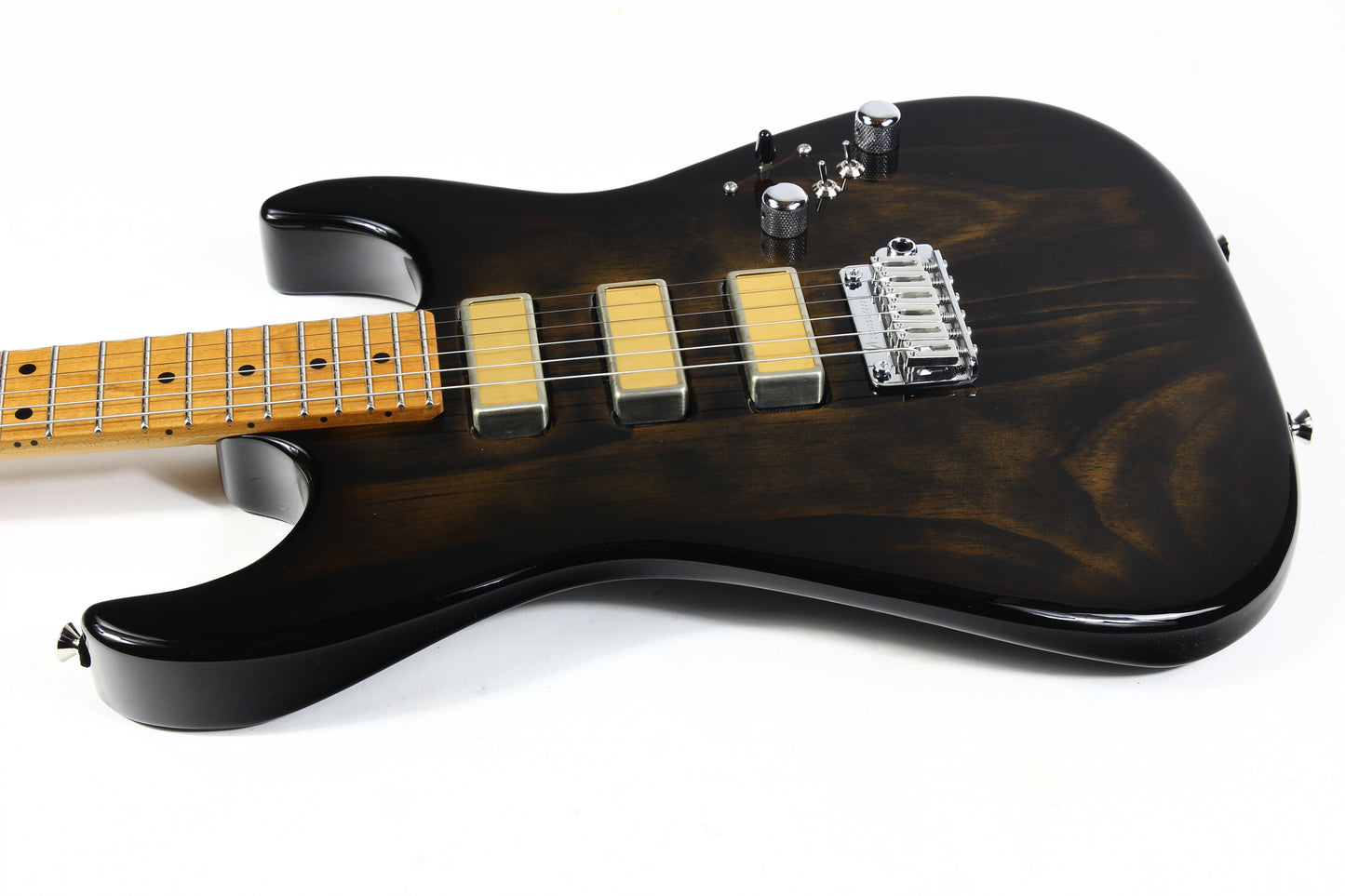 2022 Tom Anderson USA Pro AM Rustic Brown Burst Roasted Pine 3 Gold Foil Pickups