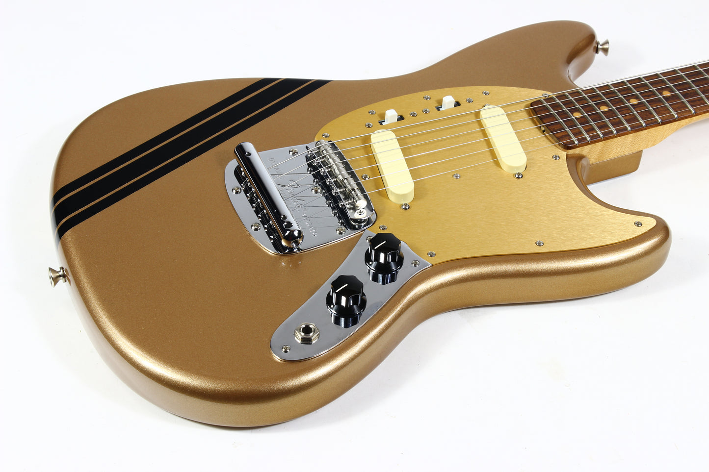2021 Fender Custom Shop 1964 Mustang Competition Gold w Matching Headstock Anodized Guard FLAMED NECK!