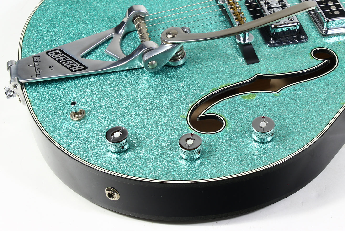 2015 Gretsch USA Custom Shop STEPHEN STERN G6136-CS DC Double Cut White Falcon Turquoise Sparkle 3-Pickup ONE-OFF!