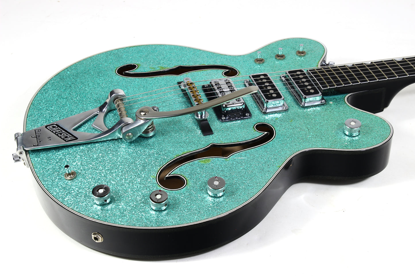 2015 Gretsch USA Custom Shop STEPHEN STERN G6136-CS DC Double Cut White Falcon Turquoise Sparkle 3-Pickup ONE-OFF!