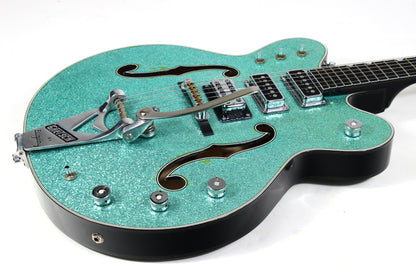 2015 Gretsch USA Custom Shop STEPHEN STERN G6136-CS DC Double Cut White Falcon Turquoise Sparkle 3-Pickup ONE-OFF!