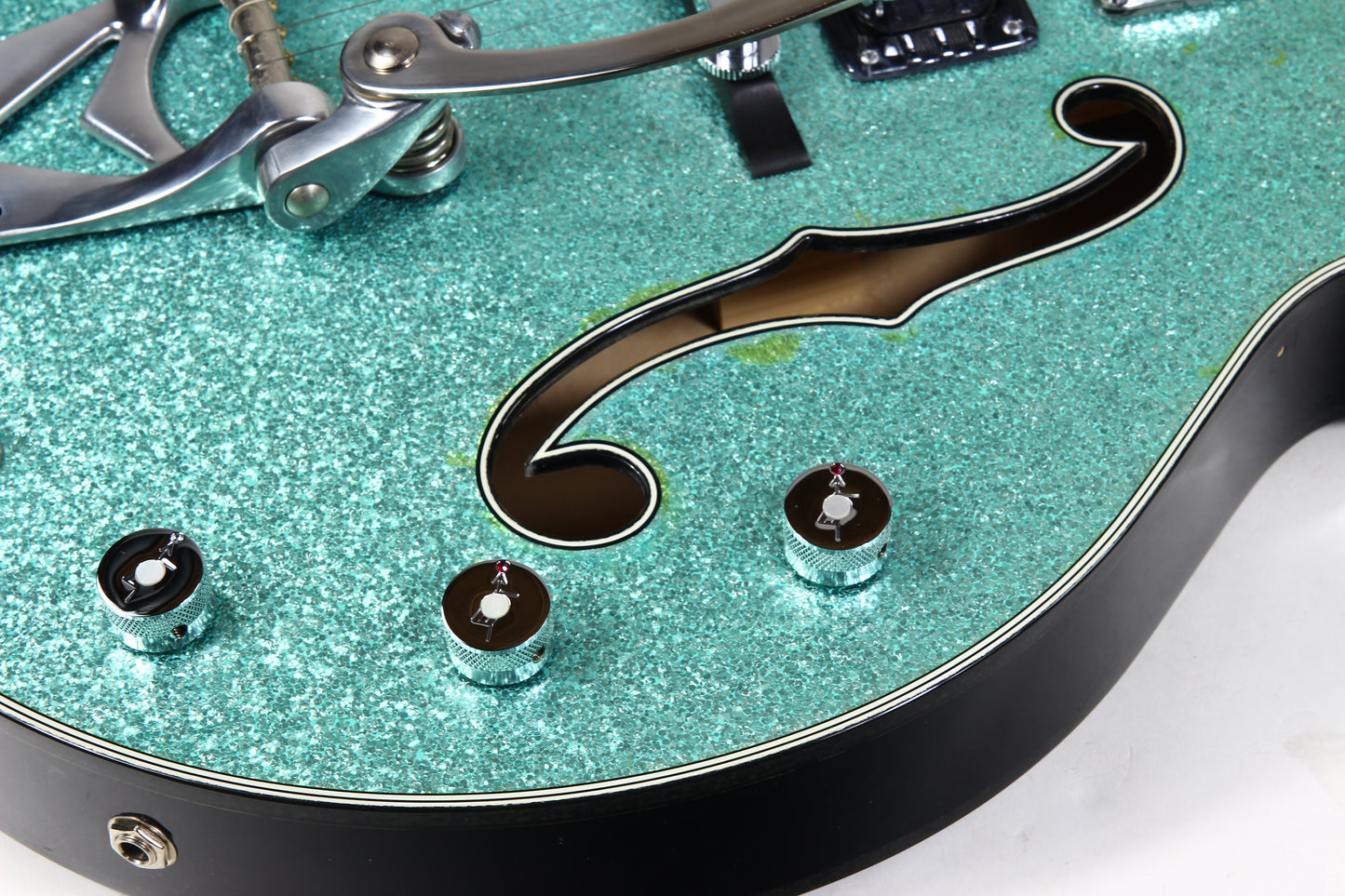 2015 Gretsch USA Custom Shop STEPHEN STERN G6136-CS DC Double Cut White Falcon Turquoise Sparkle 3-Pickup ONE-OFF!